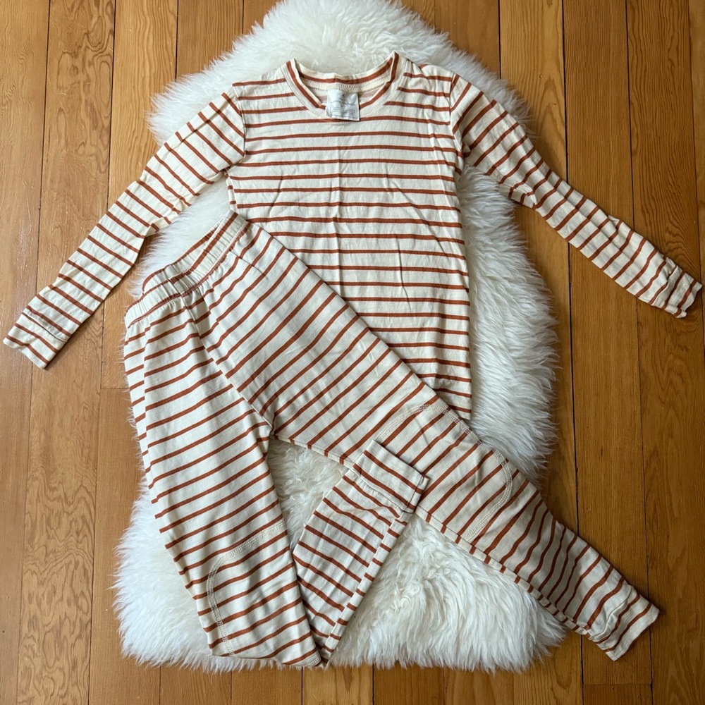 Chasing Windmills Wool Thermals in Cream and Sedona Stripe